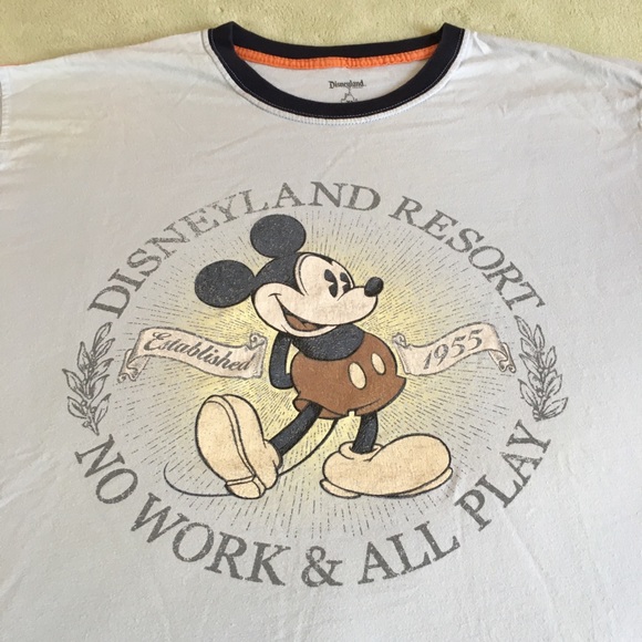 Disney Other - Disneyland  Mickey light blue ringer tee shirt